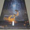 2 x OTOSTAR Jesus and Lamb Canvas Wall Art Jesus Running After Lost Lamb Wall Art Canvas Prints for Prayer Room Baptism Serenity Prayer Church Decor - 12 x 16 Inch