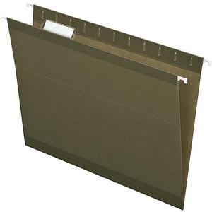 Hanging File Folders Letter Size - 100 Pack - 1/5 Cut Adjustable Tabs - Green Bulk File Folders with Tabs 8.5 X 11 Inches