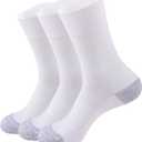 Men's Ultra-Light Thermal Socks - Thin Warm Heat Socks with Self Heat Yarn, Great Gift (10-13, White1)