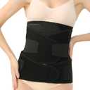 3 in 1 Postpartum Belly Band Post Partum Waist Trainer for Women Abdominal Binder Surgery C Section Recovery Must (Black, XXL)