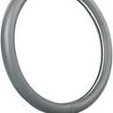 VARGTR Car Steering Wheel Cover,Universal 15 Inch Premium Leather Car Steering Wheel Cover,Best Grip,Perforated Design,Breathable,Non-Slip,Sweat-Absorbent,Warm in Winter and Cool in Summer (Gray)