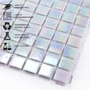 11.5sqft Iridescent Tiles for Bathroom Floor and Wall, Kitchen Backsplash, Shower and steam Areas, Accent, Fireplace, Restaurants, Hotels, Laundry, Swimming Pool (10pcs, Rainbow White)
