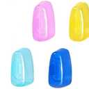 Generic 4 Pack Travel Toothbrush Head Covers Toothbrush Protector Cap Brush Protective Portable Plastic Clip for Household Travel, Camping, Bathroom, School, Business, Blue, Orange, Green, Purple