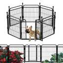 Gardner Pet Dog Playpens, 40" H 8 Panels Dog Pen Outdoor/Indoor Dog Fence Exercise Pen for Small/Medium/Large Dogs, Foldable Pet Play Yard Gate with Gravity Automatic Lock, Pet Playpen, Black