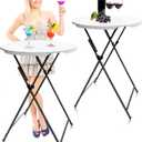 Folding 2-Pack 32in Bar Table Round Foldable Cocktail Table for Indoor and Outdoor Use Compact Design Portable Ideal for Parties Events Dining and Gatherings