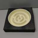 Ceramic 1.2 Cup Slow Feeder Dog Bowl for Medium and Small Breed, 7.3inch Puzzle Dog Food Dish, Anti-Gulping, Stop Bloat, Preventing Choking (Single Bowl-Beige)