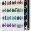 Acrylic Minifigure Display Case - Wall Mount Mini Figure Storage Shelves with White Background - Holds 40 Tall Minifigs - Clear Shelf Box for Large Minifigures - Stands & Extra Accessories