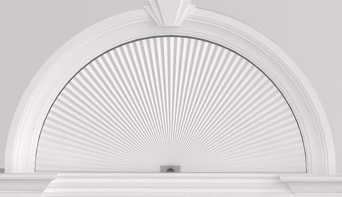 Myshade Arch Window Shades Half Circle Light Filtering Cellular Shades Cordless No Drill Blinds for Windows Half Moon Honeycomb Fabric No Tools Shades Easy Install (1PCS White 72" W X 36" H)