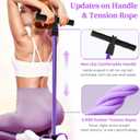 Pedal Resistance Bands with Handles, Upgrade 6-Tubes Manual Tension Training Pedal, Natural Rubber Foot Pedal Resistance Bands, Multifunction Fitness Bands for Abdomen, Waist, Arm, Leg (Purple)