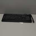 Large Print Backlit Keyboard, USB Wired Computer Keyboard, Full Size Keyboard with White Illuminated LED Compatible for Windows Desktop, Laptop, PC, Gaming, Black