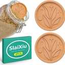slaixiu 2PCS Reusable Brown Sugar Saver - Food-Safe Terracotta Clay Disc to Keep Sugar Moist, Baking & Storage Essential