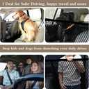 Dog Net for Car, 47.2x35.4 Inch Dual Layer Dog Car Net Barrier Pet Barrier Car Divider Back Seat Net for Most Cars Suvs and Trucks Driving Safely (Black)