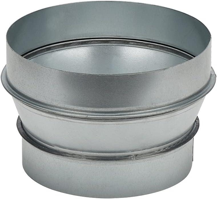 A-KARCK Air Duct Reducer 7" to 6", Round Duct Adapter Galvanized Steel for Inline Ventilation System, Connect Pipe with Duct Fan or Dryer Vent