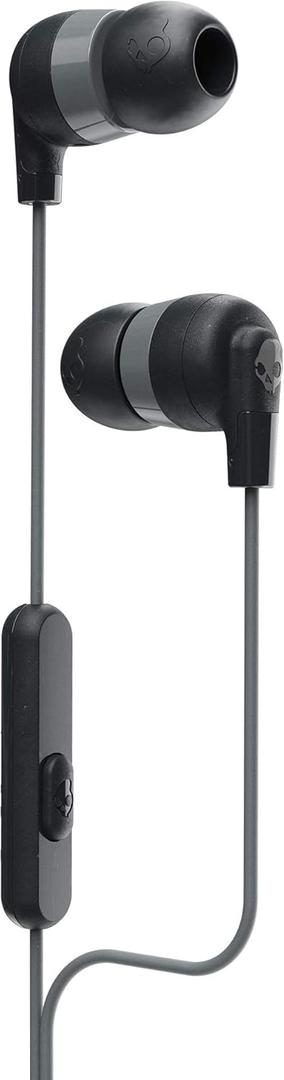 Skullcandy Inkd+ Wired Earbuds with 3.5mm AUX Plug, Noise Isolating Fit, in-Line Microphone Call and Track Control, Ear Gel Sizes Included for Custom Fit, Convenient for Travel - Black (Single)