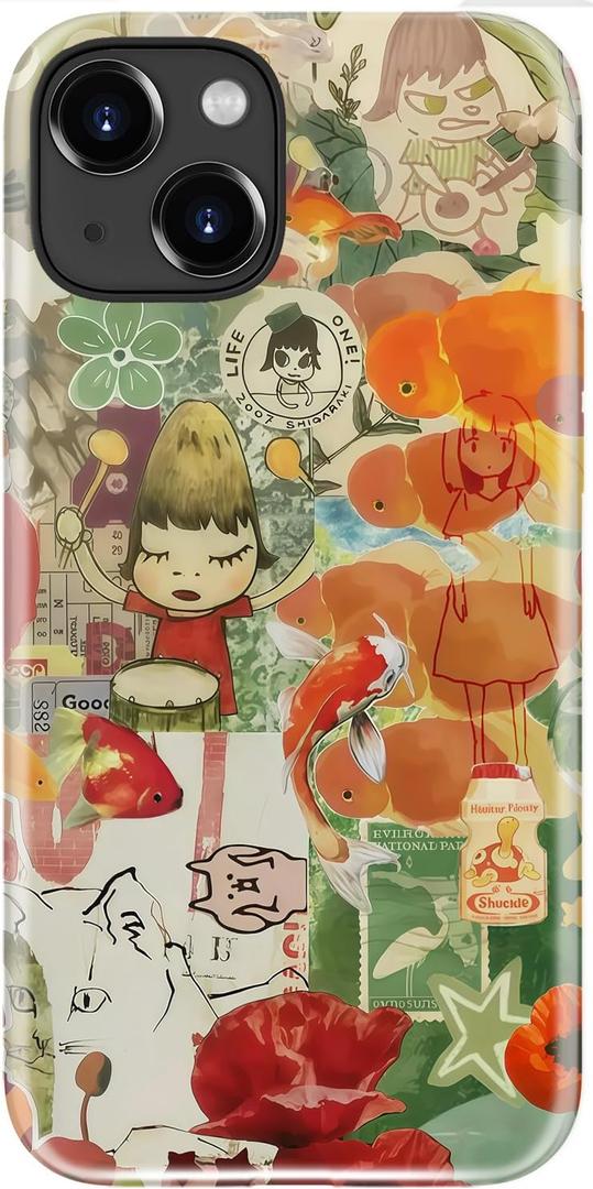 LUMARKE for iPhone 15 Plus Case,Cute Floral Cover,Wireless Charging