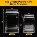 Reptile Tank,12" x 12" x 18" Tall Starter Crested Gecko Terrarium | Vertical Transparent Enclosure Kit,Arboreal Tarantula Ventilation Habitat for Tree Frog Dart Cribs,Gecko,Small Reptile Cage