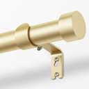 KAMANINA Gold Curtain Rods 72 to 144 Inch (6-12 Feet), 1 Inch Heavy Duty Window Curtain Rod, Modern Adjustable Drapery Rods with End Cap (32"-144")