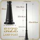Universal Outdoor Post Light Pole, Black Cast Aluminum Pole with 2.36" Fitter Mount, 79in Tall Traditional Street Light Lamp Post for Pathway Driveway Parking Yard Entrance Lighting, 79 inch without Arm