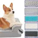 Rainmr Orthopedic Dog Bed for Small and Medium Dogs, Memory Foam Pet Bed with Washable Removable Cover, Nonskid Bottom, Waterproof, for Indoor, Outdoor, Crate Car Use, 30x20x6 Inches, Light Grey