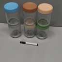 DRKIO 16 Oz Overnight Oats Containers with Lids - 6 Pack Glass Storage Jars with Airtight Lids Wide Mouth Mason Food Jars Great for Meal Prep Salad Chia Pudding Snacks Yogurt Sugar Spice Cereal