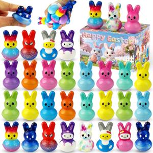 30Pcs Bunny Slow Rising Squishy Toys,Bulk Stress Relief Fidget Toy Squeeze Bunny for Kids,Treasure Chest Prizes, Classroom Prizes for Boys Girls