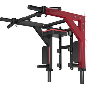 Multifunctional Wall Mounted Pull Up Bar/Chin Up bar,Dip Station for Indoor Home Gym Workout,Power Tower Set Gym Equipment 800LBS (Black)