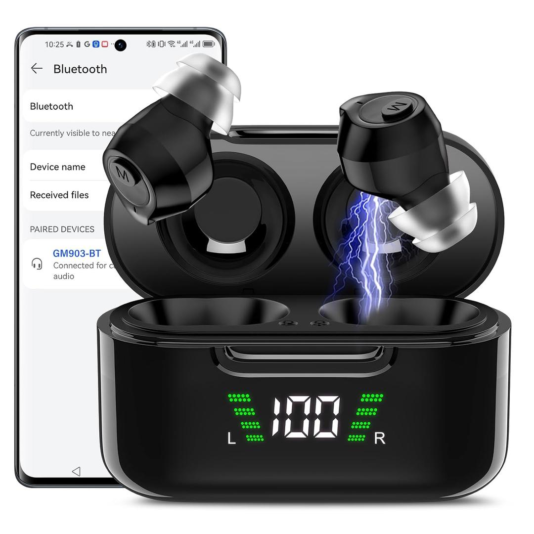 Hearing Aids, 2026 Hearing Aids for Seniors Easy Operation Rechargeable, 16-Channel Digital Hearing Aids with Bluetooth for Calls & Music, Noise Cancelling Invisible Hearing Support with Battery Life