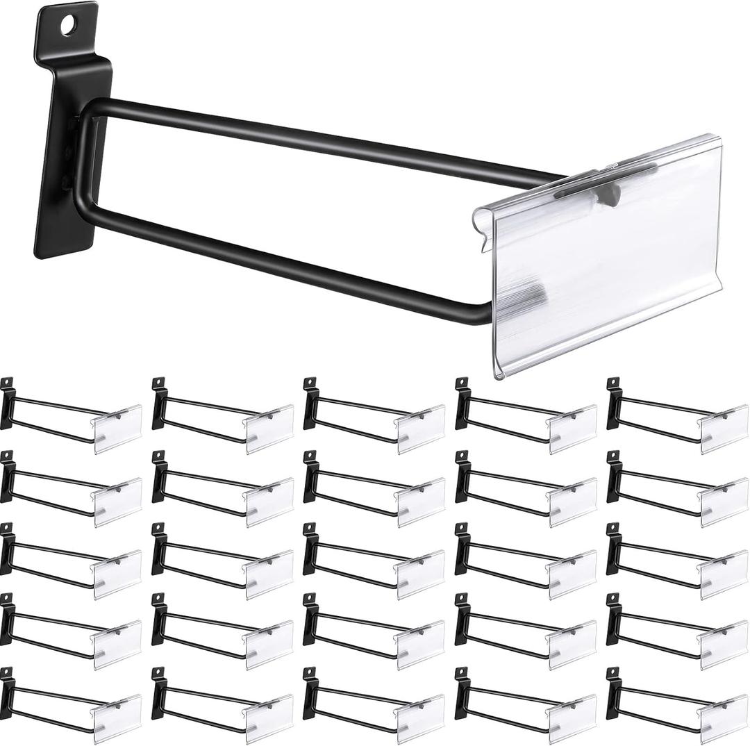 Oudain 8 Inch Slatwall Hooks with Label Holder, 100 Pcs