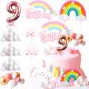LaVenty Pink On Cloud 9 Cake Decoration On Cloud 9 Birthday Cake Topper 9th Birthday Cake Decoration 9th Bday Party Supplies Clouds Cake Toppers