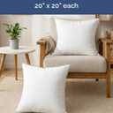 Throw Pillow Inserts 20x20 Set of 2 - Fluffy Down Alternative Fill - 10% More Fill Than Standard Loft - Plump Bounce-Back Support for Indoor & Outdoor Use - Hypoallergenic & Machine Washable - White