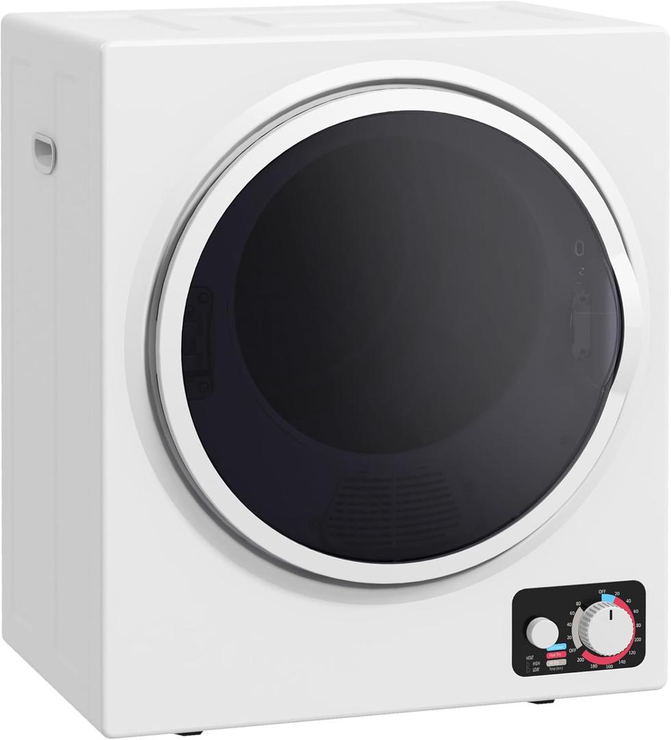 HOMCOM Portable Clothes Dryer, 120V 850W Compact Laundry Dryer with 1.5 cu.ft Stainless Steel Tub and 4 Drying Modes, 9 lbs Front Load Electric Dryer for Apartments Dorms RVs, White