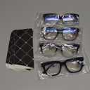 Progressive Multifocus Reading Glasses for Women Men Blue Light Blocking Spring Hinge Square Computer Readers (4 Pack Mixed a)