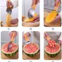 2 Pcs Mango Slicer Cutting Tool, Watermelon Cutter Tool, Mango Splitter Dragon Fruit Prep Tool, Mango Pitter and Peeler with Non-Slip Handle Kitchen Tools for papaya, avocado, Kiwi
