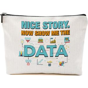 2 x Funny Data Analyst Gift Makeup Bag Novelty Computer Science Gifts Cute Travel Accessories Bag Humor Engineer Gifts Christmas Birthday Gift Idea for Women Coworker Colleague Data Scientist Cosmetic Bag