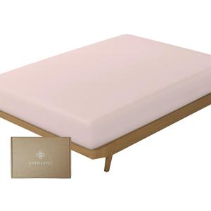 BIOWEAVES 100% Organic Cotton 1 Twin XL Fitted Sheet Only | 300 Thread Count Sateen Weave GOTS Certified with Deep Pocket - Blush Pink