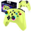 UGAME Wired Xbox Controller for X Box Series X S One PC PS4 Switch, Gaming Control Controllers with 1000Hz Polling Rate No Drift Stick, Custom Paddles Turbo RGB Light Remote, Green Gamepad