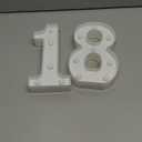 LED Marquee Letter Lights, Decorative Light Up Numbers for 18th Birthday Party, Battery Operated, Warm White Small Marquee 18 Sign for Anniversary Decorations