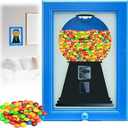 Candy Dispenser Picture Hanging Candy Frame, Gumball Machine In A Frame, Handy Fast Distribution Candies, Nuts, Dog & Cat Treats, Suitable For Birthday & Holiday Gifts (Pink)