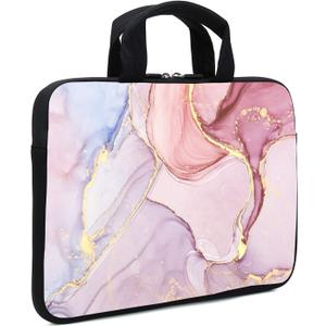 15.6" Laptop Sleeve 14" 15" 15.4" Chromebook Case Ultrabook Case Notebook Sleeves PC Messenger Bag (Pink Marble)