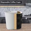 PARACITY 16oz Insulated Ripple Double-Walled Disposable Cups with Lids - 50Pack for Beverages, Espresso, Tea, Parties and Travel, 3.54 inches x 5.39 inches