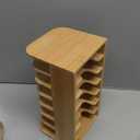 SpaceAid Bamboo Tumbler Lid Organizer for Kitchen Cabinet, Water Bottle Lid Organizer for Cabinet Organization, Cup Mini Lids Organizers Storage Holder for Cupboard Coffee (7-Tier)