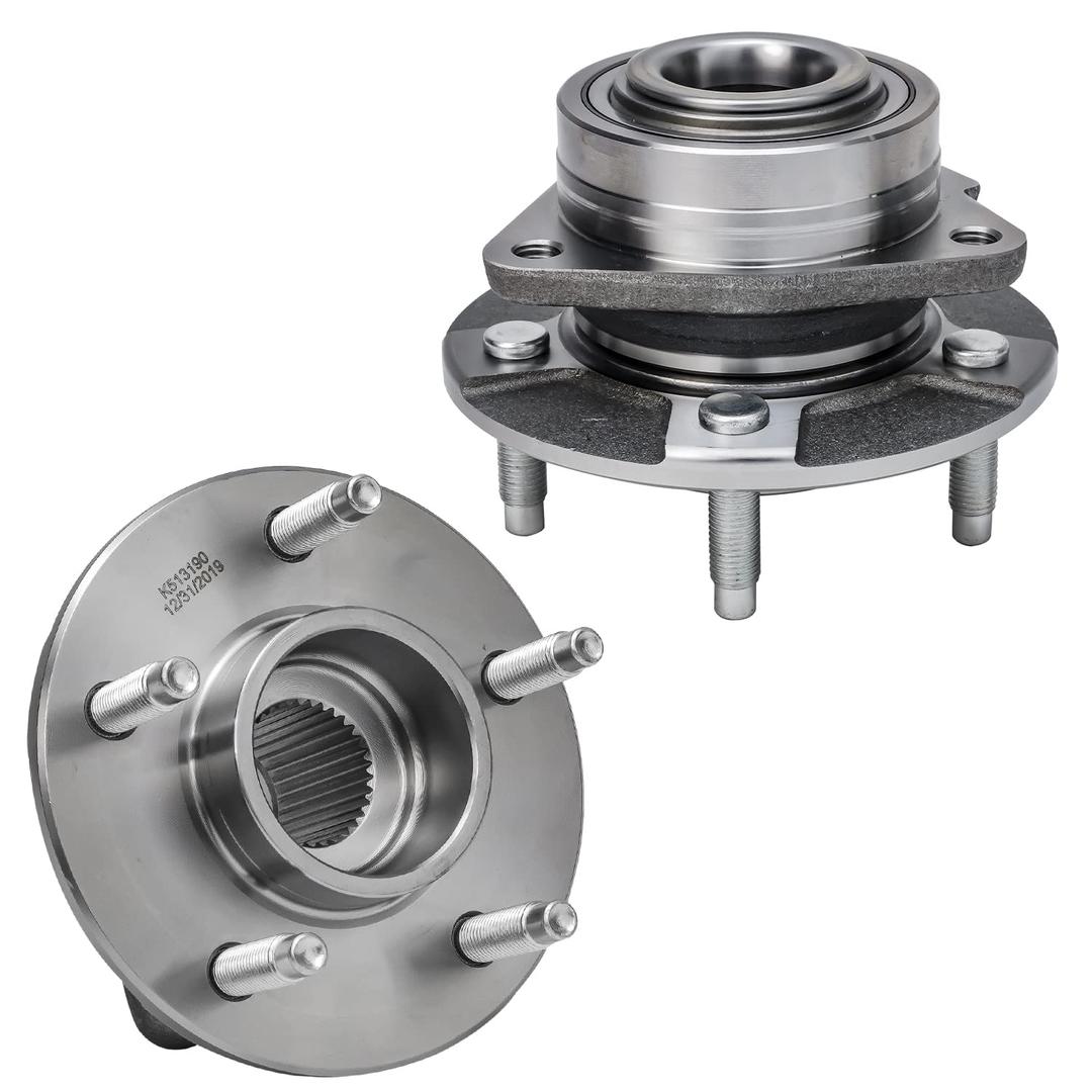 Detroit Axle - Front Wheel Hub and Bearings Assembly Replacement for Saturn Vue Pontiac Torrent Chevy Equinox 5 Lug Without ABS - 2pc Set