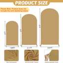 MODFUNS Brown Arch Cover 4&5&6ft Spandex Wedding Arch Covers Set of 3 Khaki Arch Backdrop Stand Covers Double Sided Arch Frame Cover for Wedding Baby Shower Banquet Reception Decoration