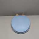 Blue Elongated Toilet Seat Natural Wood Toilet Seat with Zinc Alloy Hinges, Easy to Install also Easy to Clean, Scratch Resistant Toilet Seat by Angol Shiold (Elongated, Blue)