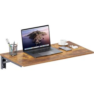 Need Wall Mounted Folding Table - Heavy Duty Small Fold Down Dining Table Length 30" Width 20" Perfect Addition to Home Office/Laundry/Home Bar/Kitchen & Dining Room Rustic Brown AC15-7650FG-ND