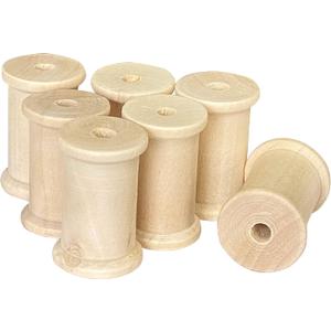 40 Pieces Large Wood Spools Unfinished Wooden Barrel Spools for Crafts (2x1.37 in)
