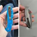 Titanium Deep Carry Pocket Clip for Spyderco Para 3, Paramilitary 2 and More Models Knives, Premium Custom-made Pocket Clip with 3 Pieces Screws, Stone Wash