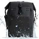 Black Waterproof Backpack 25L - 600D TPU Durable IPX8 Large Dry Bag for Kayaking, Hiking Dry Bag With Roll-Top Closure, Floating Waterproof Dry Backpack for Travel Outdoors, Hiking, Fishing