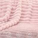 Utopia Bedding Pink Striped Fleece Blanket Throw Size Fluffy, Warm & Lightweight Ribbed Throw for Bed, Sofa & Chair - Soft Cozy Blanket for Home Dcor & Gifting (50x60 Inches)