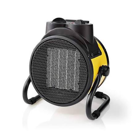 NEDIS Fan Heater | 1000/2000 W | Adjustable Thermostat | 2 Heat Settings | Integrated Handles | Yellow [Energy Class C]